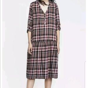 ZARA plaid oversized drop waist dress